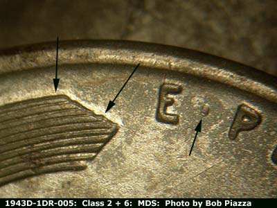 1943 Lincoln cent obverse, CopperCoins die 1943D•1DR•005.