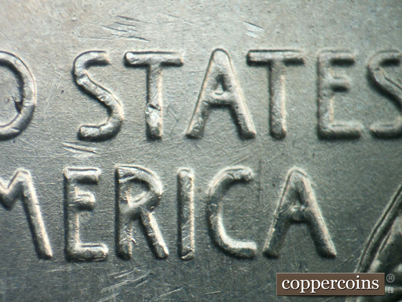 Die-stage B marker on 1943D•1DR•010 (1943 Doubled Die Reverse).