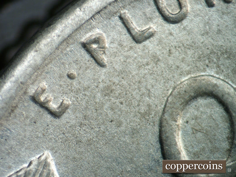 1943 Lincoln cent obverse, CopperCoins die 1943D•1DR•012.
