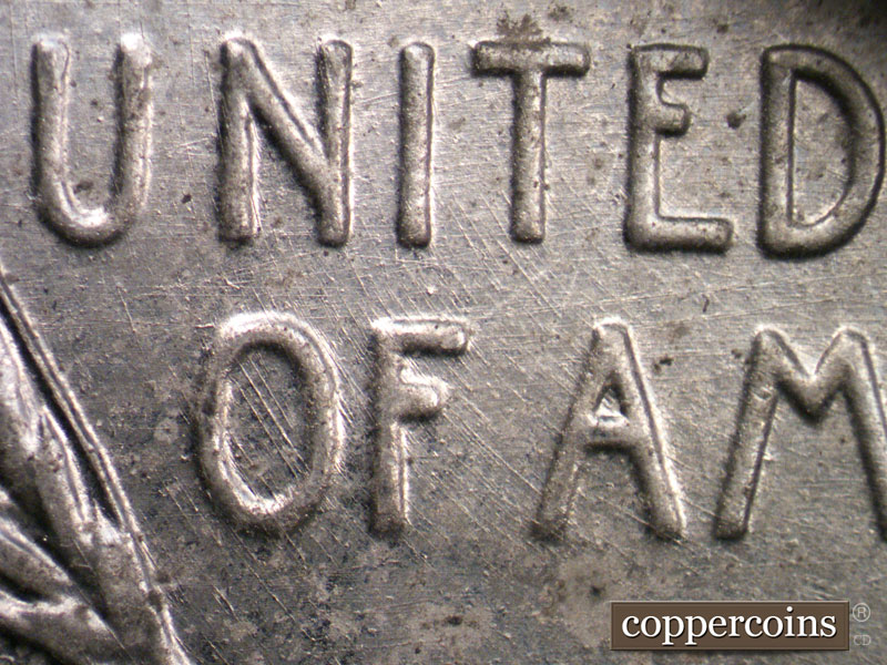 Die-stage B marker on 1943D•1MM•004 (1943 Repunched Mint Mark).
