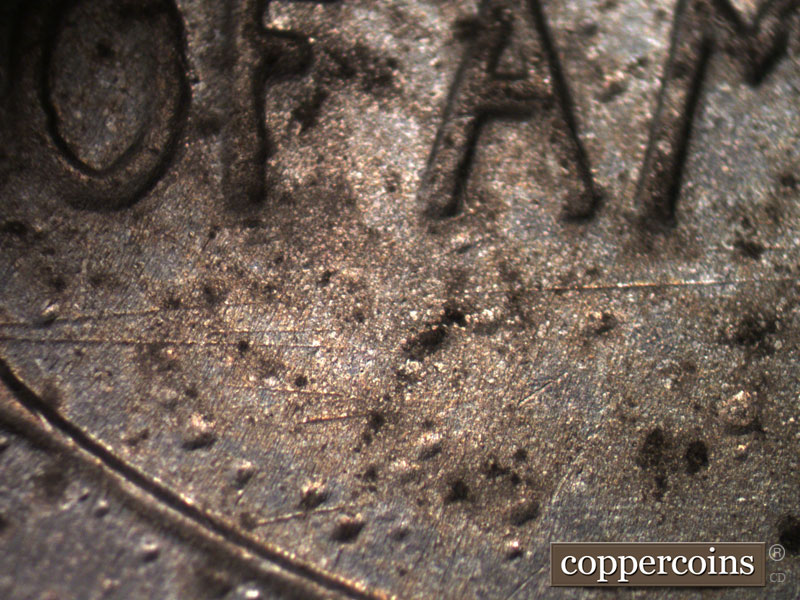 Die-stage B marker on 1943D•1MM•011 (1943 Repunched Mint Mark).