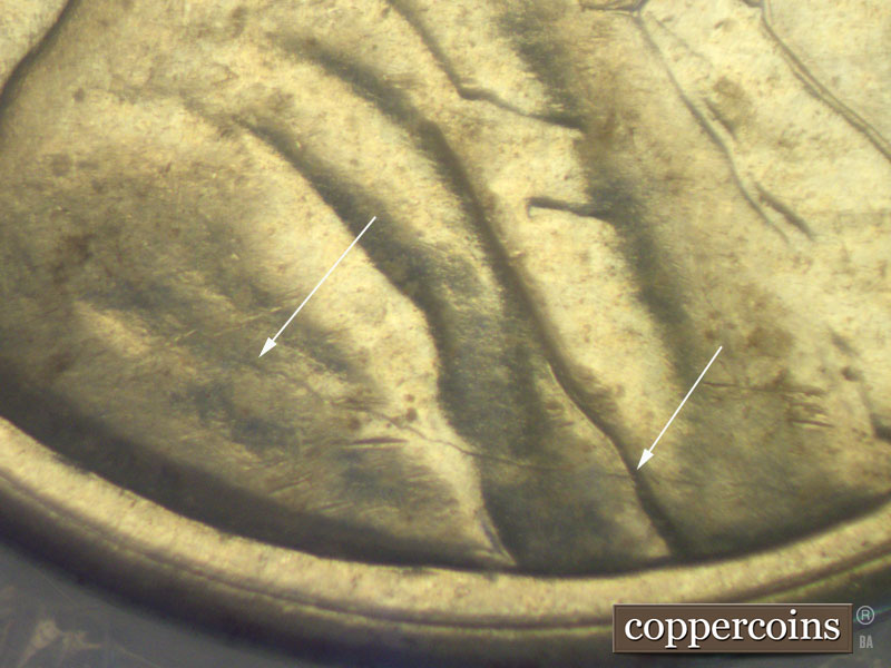 Die-stage B marker on 1943D•1MM•025 (1943 Repunched Mint Mark).