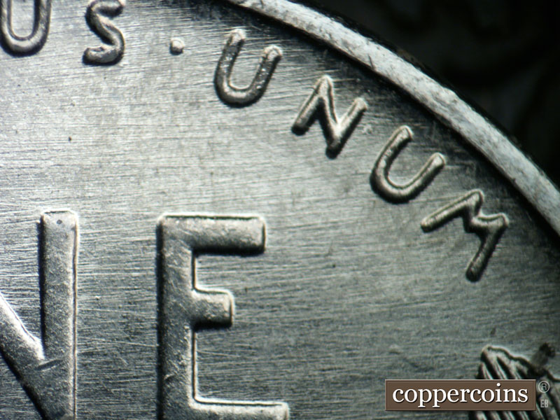 Die-stage B marker on 1943D•1MM•026 (1943 Repunched Mint Mark).