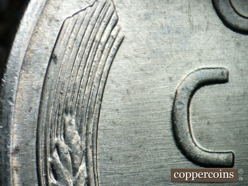 Die-stage B marker on 1943D•1MM•026 (1943 Repunched Mint Mark).