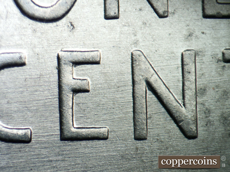 Die-stage B marker on 1943D•1MM•026 (1943 Repunched Mint Mark).