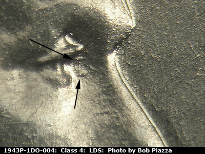 Die-stage C marker on 1943P•1DO•004 (1943 Doubled Die Obverse).