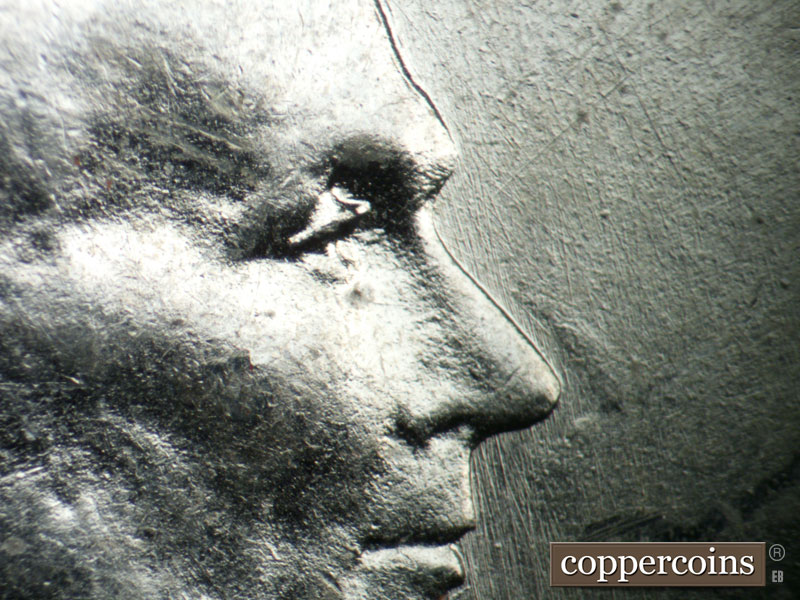 1943 Lincoln cent obverse, CopperCoins die 1943P•1DO•008.