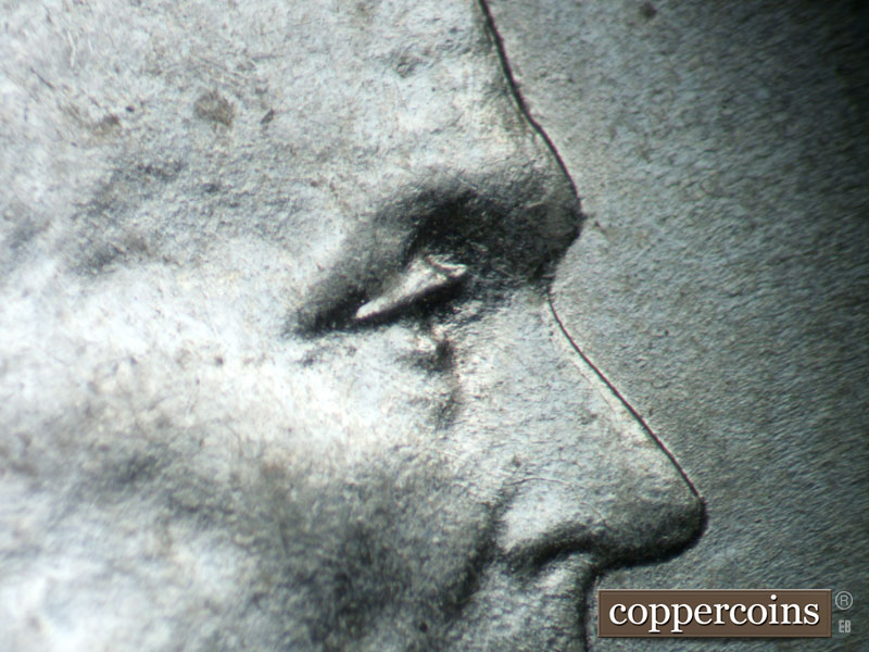 Die-stage C marker on 1943P•1DO•008 (1943 Doubled Die Obverse).