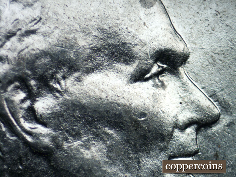1943 Lincoln cent obverse, CopperCoins die 1943P•1DO•019.