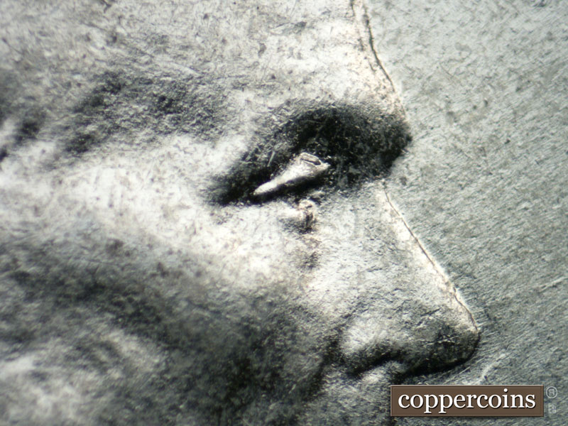 1943 Lincoln cent obverse, CopperCoins die 1943P•1DO•021.