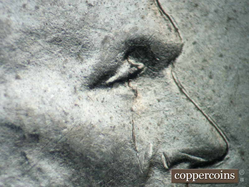 1943 Lincoln cent obverse, CopperCoins die 1943P•1DO•024.