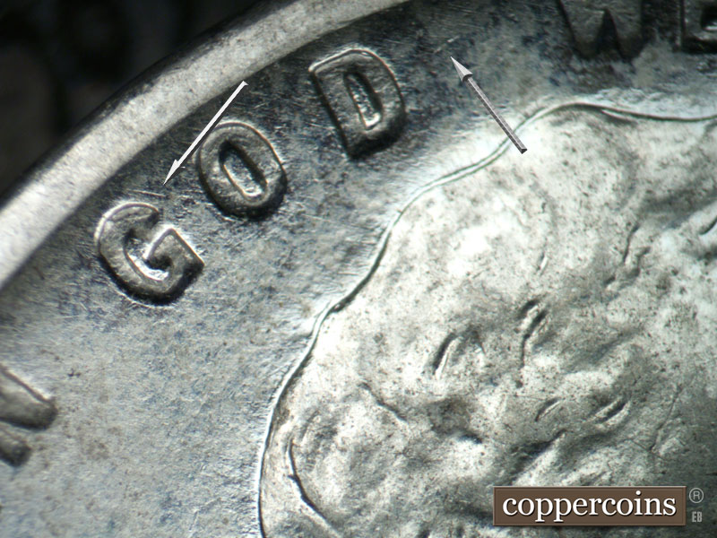Die-stage A marker on 1943P•1DO•025 (1943 Doubled Die Obverse).