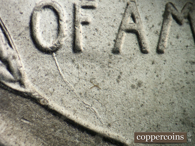 Die-stage B marker on 1943P•1DO•026 (1943 Doubled Die Obverse).