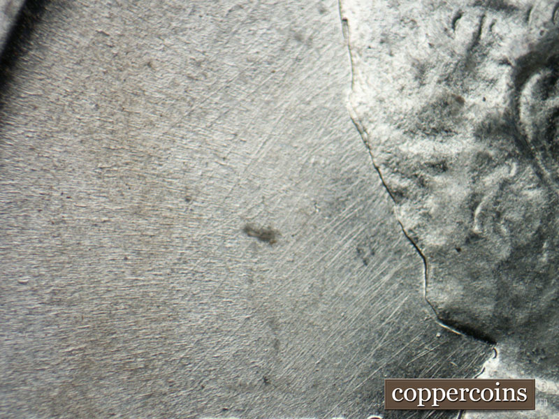 Die-stage B marker on 1943P•1DO•028 (1943 Doubled Die Obverse).