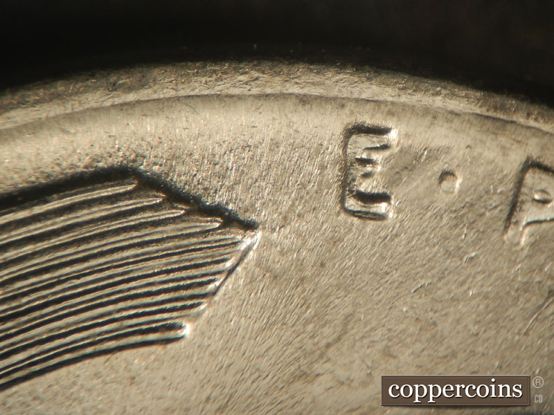 1943 Lincoln cent obverse, CopperCoins die 1943P•1DR•008.