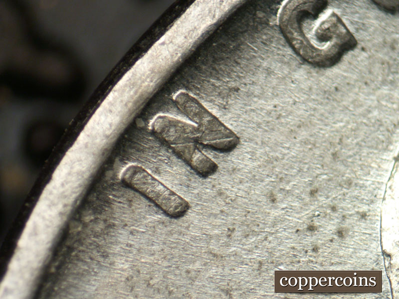 Die-stage B marker on 1943S•1DO•003 (1943 Doubled Die Obverse).