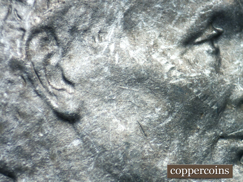 Die-stage B marker on 1943S•1DO•010 (1943 Doubled Die Obverse).
