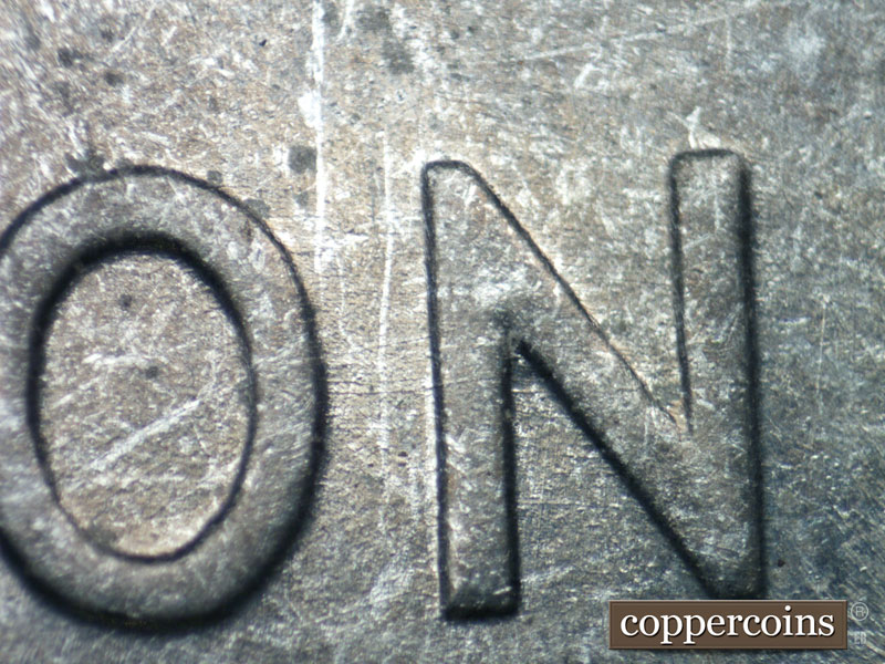 Die-stage B marker on 1943S•1DO•010 (1943 Doubled Die Obverse).