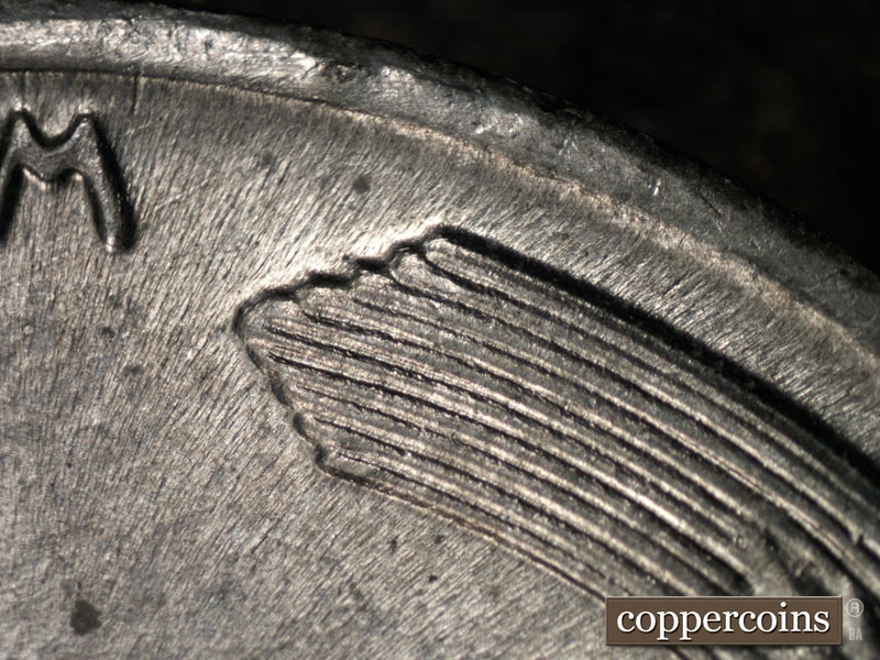 Die-stage B marker on 1943S•1DR•001 (1943 Doubled Die Reverse).