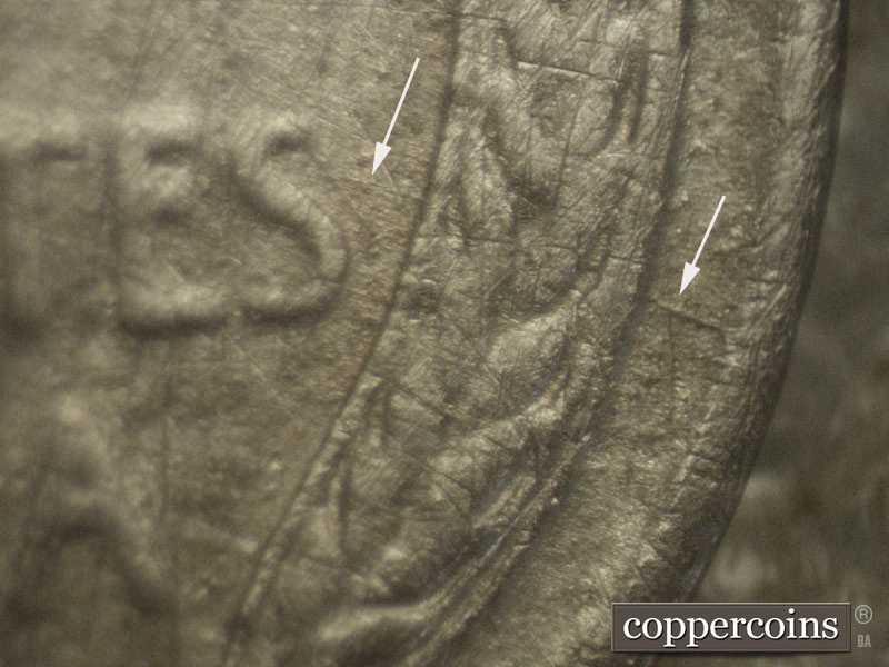 Die-stage C marker on 1943S•1MM•002 (1943 Repunched Mint Mark).