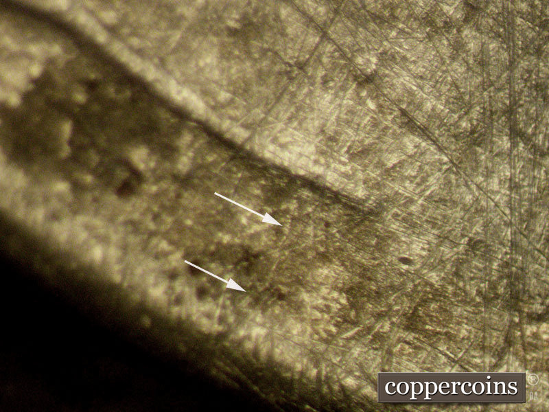 Die-stage C marker on 1943S•1MM•002 (1943 Repunched Mint Mark).