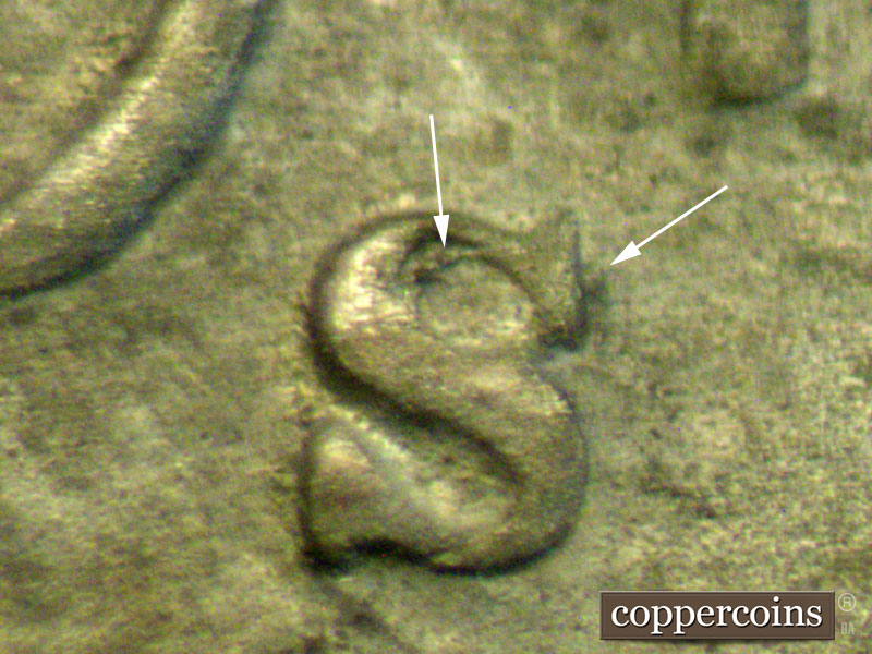 1943 Lincoln cent obverse, CopperCoins die 1943S•1MM•004.