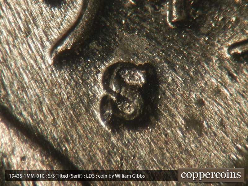 Die-stage C marker on 1943S•1MM•010 (1943 Repunched Mint Mark).