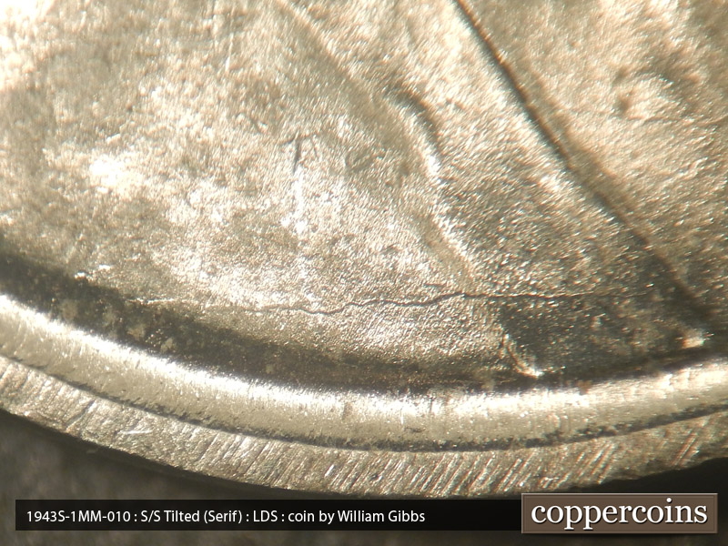 Die-stage C marker on 1943S•1MM•010 (1943 Repunched Mint Mark).