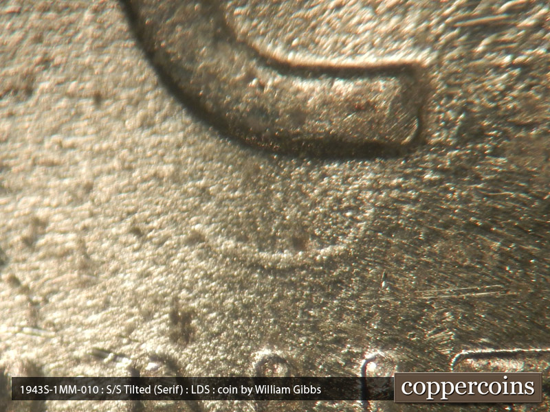 Die-stage C marker on 1943S•1MM•010 (1943 Repunched Mint Mark).