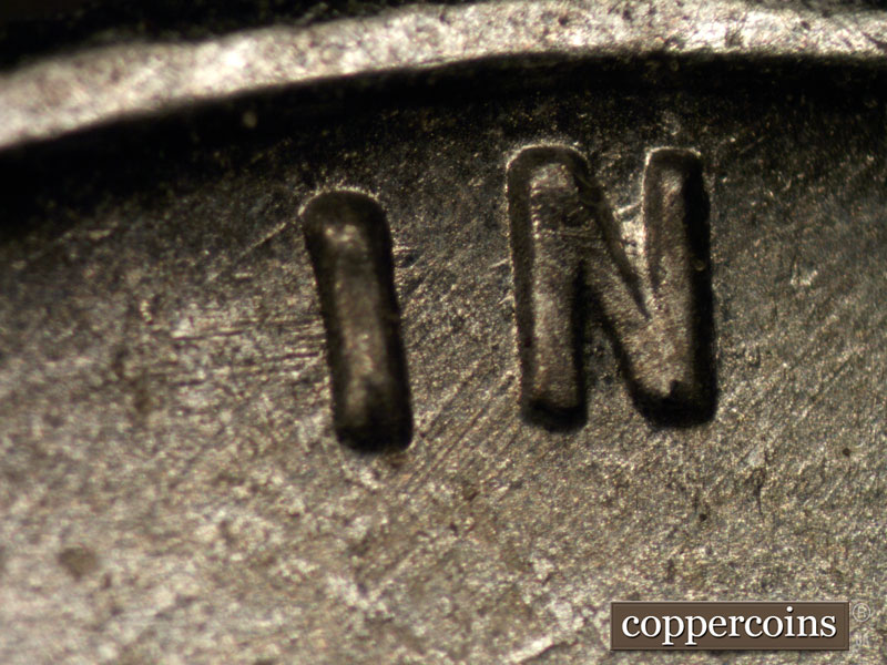 Die-stage B marker on 1943S•1MM•013 (1943 Repunched Mint Mark).