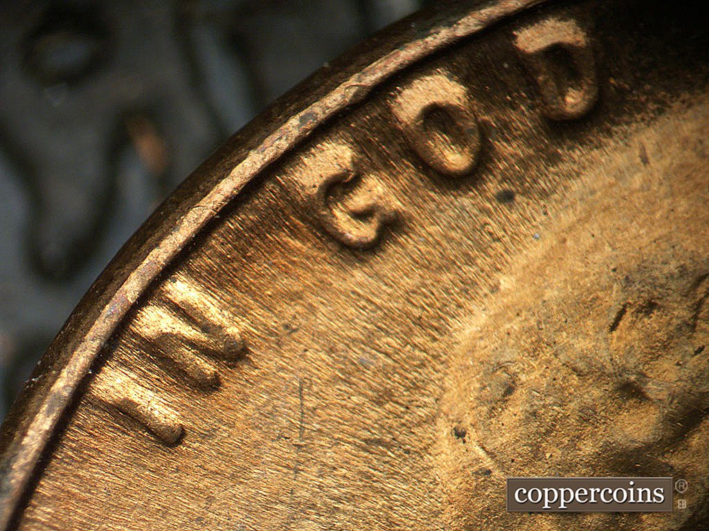 Die-stage C marker on 1944D•1DO•001 showing IN GOD.