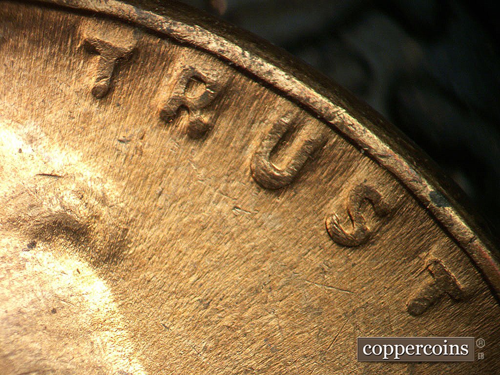 Die-stage C marker on 1944D•1DO•001 showing TRUST.