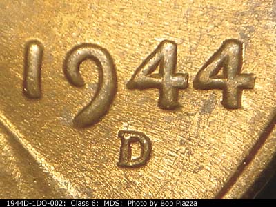 1944 Lincoln cent obverse, CopperCoins die 1944D•1DO•002.
