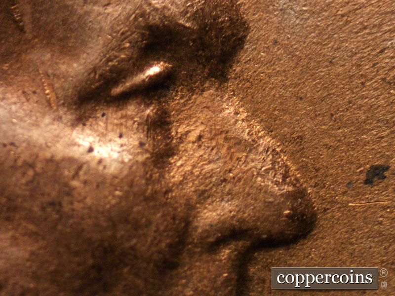 Die-stage C marker on 1944D•1DO•007 (1944 Doubled Die Obverse).