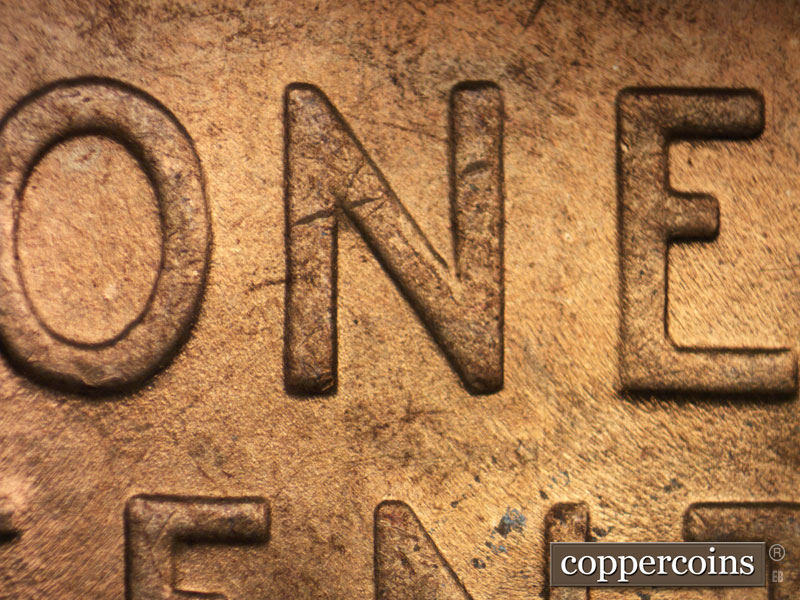 Die-stage C marker on 1944D•1DO•011 (1944 Doubled Die Obverse).