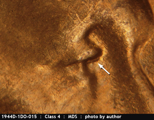 1944 Lincoln cent obverse, CopperCoins die 1944D•1DO•015.