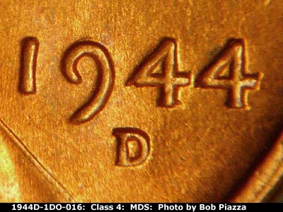 Die-stage B marker on 1944D•1DO•016 (1944 Doubled Die Obverse).