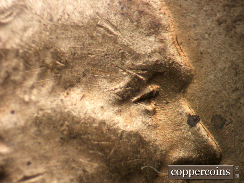 1944 Lincoln cent obverse, CopperCoins die 1944D•1DO•017.