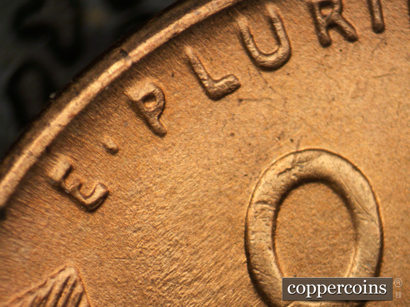 1944 Lincoln cent obverse, CopperCoins die 1944D•1DR•005.