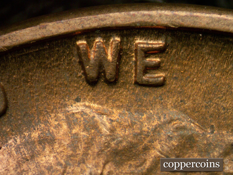 Die-stage B marker on 1944D•1MM•002 (1944 Repunched Mint Mark).
