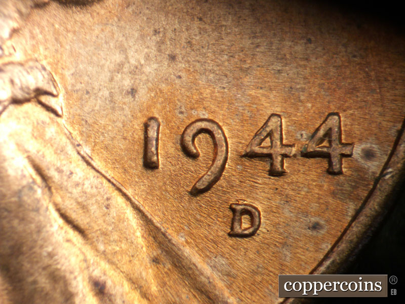 Die-stage C marker on 1944D•1MM•008 (1944 Repunched Mint Mark).