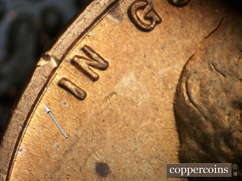 Die-stage C marker on 1944D•1MM•008 (1944 Repunched Mint Mark).