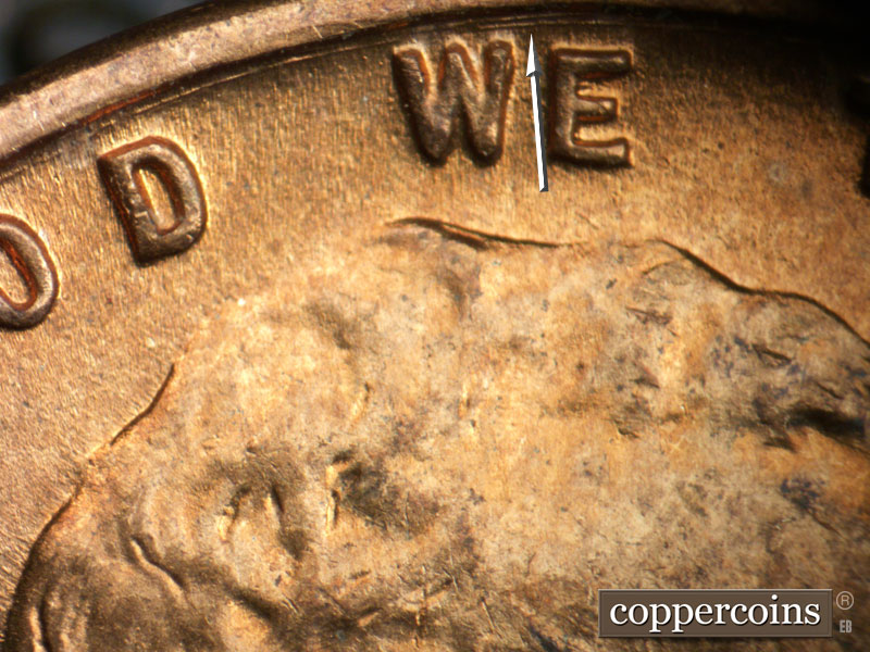 Die-stage C marker on 1944D•1MM•008 (1944 Repunched Mint Mark).