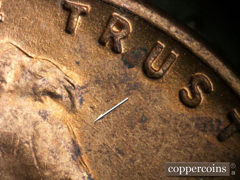 Die-stage C marker on 1944D•1MM•008 (1944 Repunched Mint Mark).