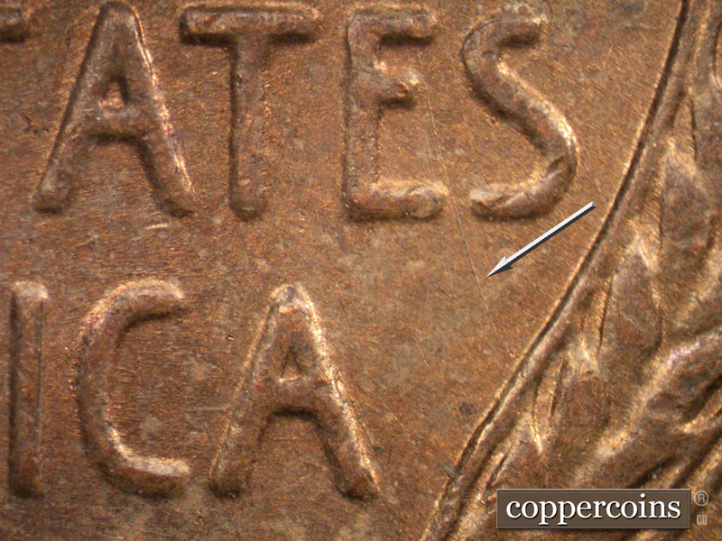 Die-stage A marker on 1944D•1MM•010 (1944 Repunched Mint Mark).