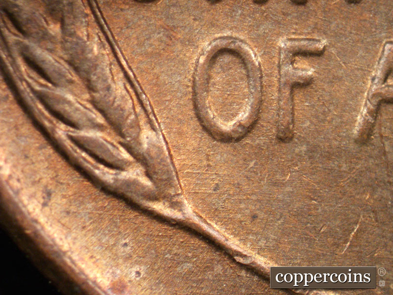 Die-stage A marker on 1944D•1MM•010 (1944 Repunched Mint Mark).