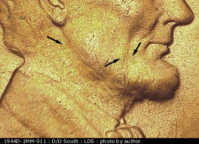Die-stage C marker on 1944D•1MM•011 (1944 Repunched Mint Mark).