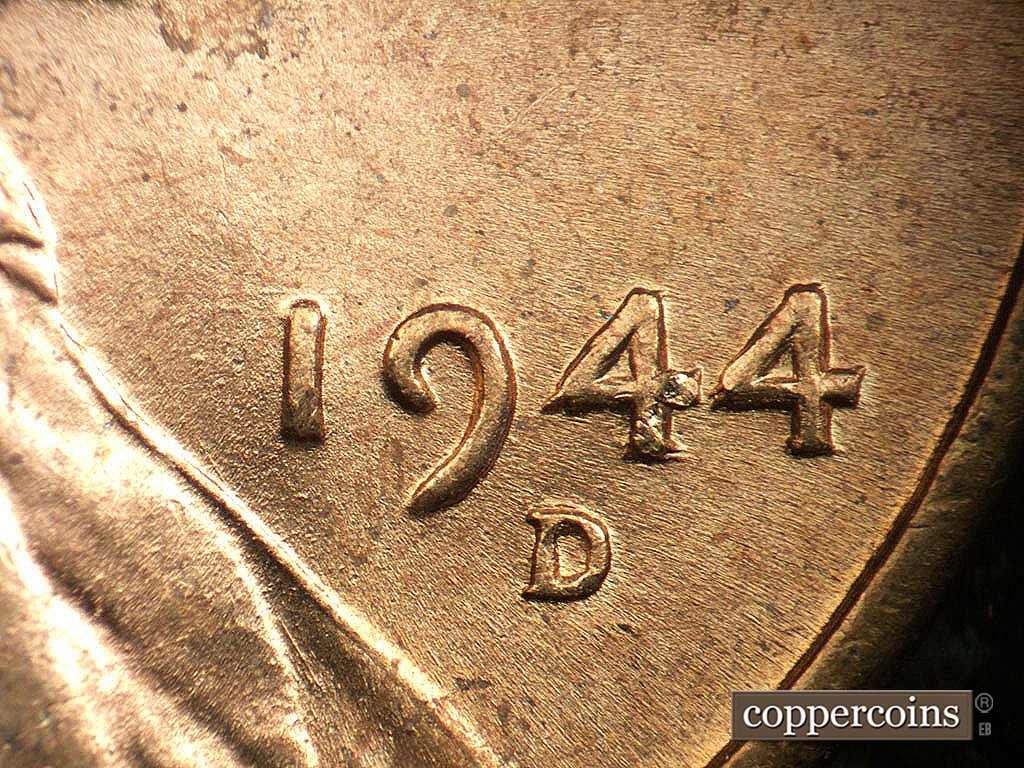 Die-stage B marker on 1944D•1MM•014 showing Date for reference.