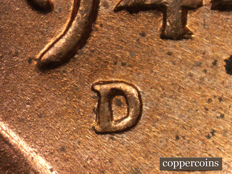1944 Lincoln cent obverse, CopperCoins die 1944D•1MM•019.