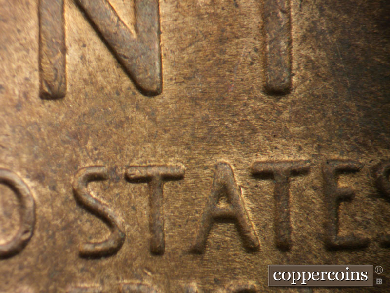 Die-stage B marker on 1944D•1MM•023 (1944 Repunched Mint Mark).
